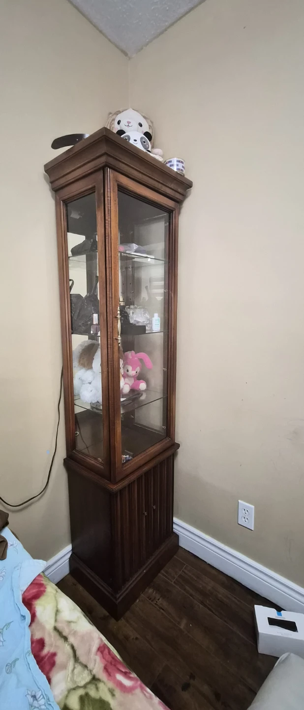 Wooden Corner Curio Cabinet