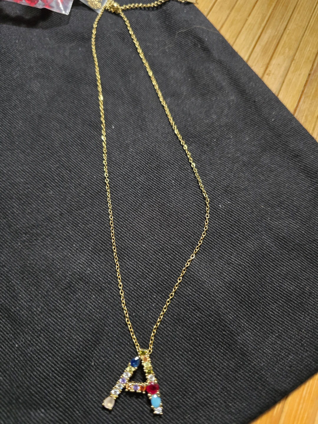 Initial Letter Necklace with Multicoloured Stones - photo 5