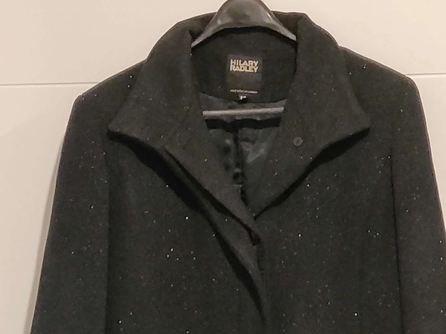 Radley Women Black Wool Long Dress Winter Coat Jacket - Size 12 - photo 3