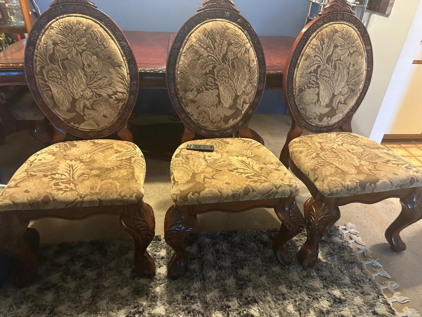 Formal Dining Table and Three Upholstered Chairs - photo 5