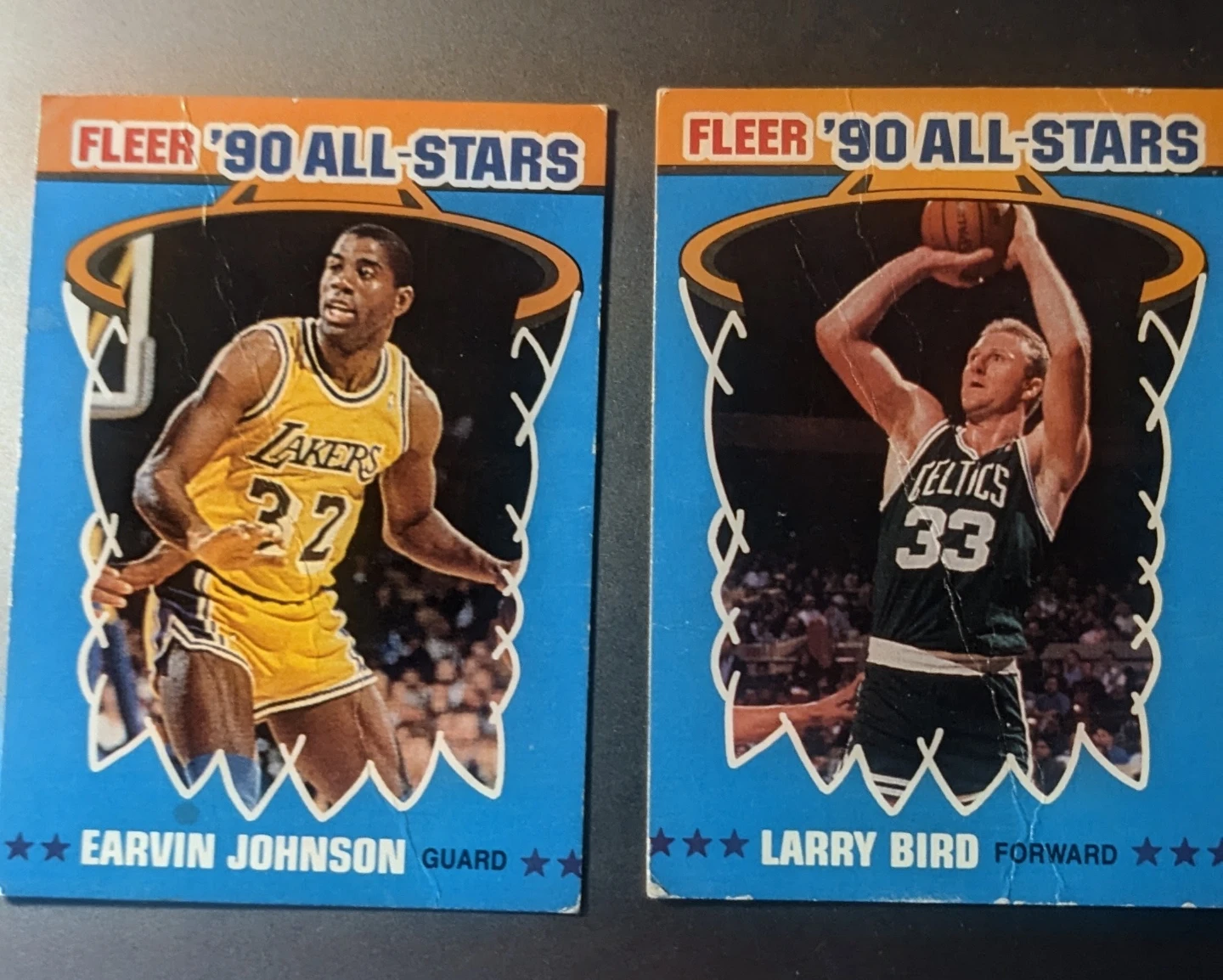 1990 Fleer All-Stars Magic Johnson & Larry Bird Cards
