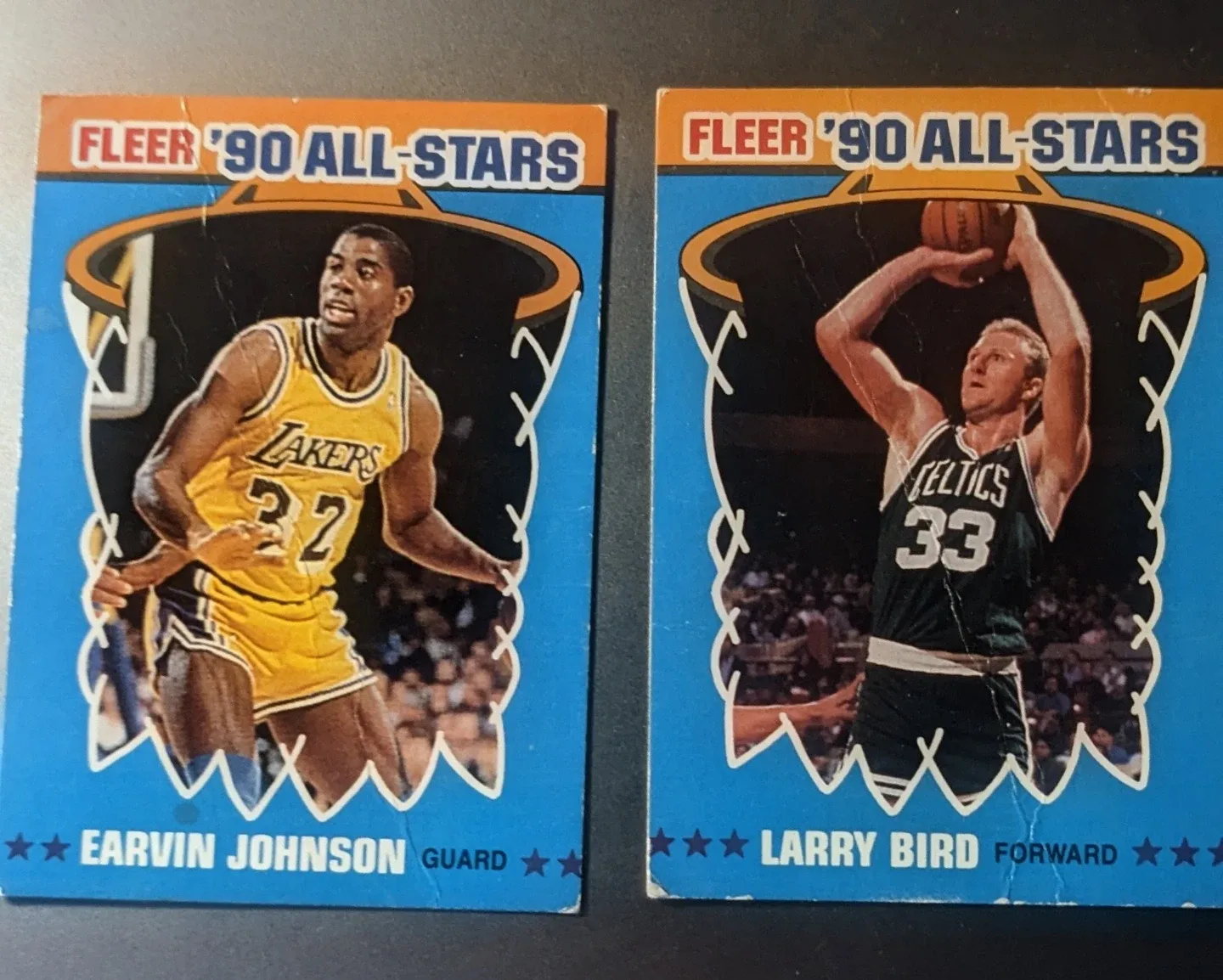 1990 Fleer All-Stars Magic Johnson & Larry Bird Cards