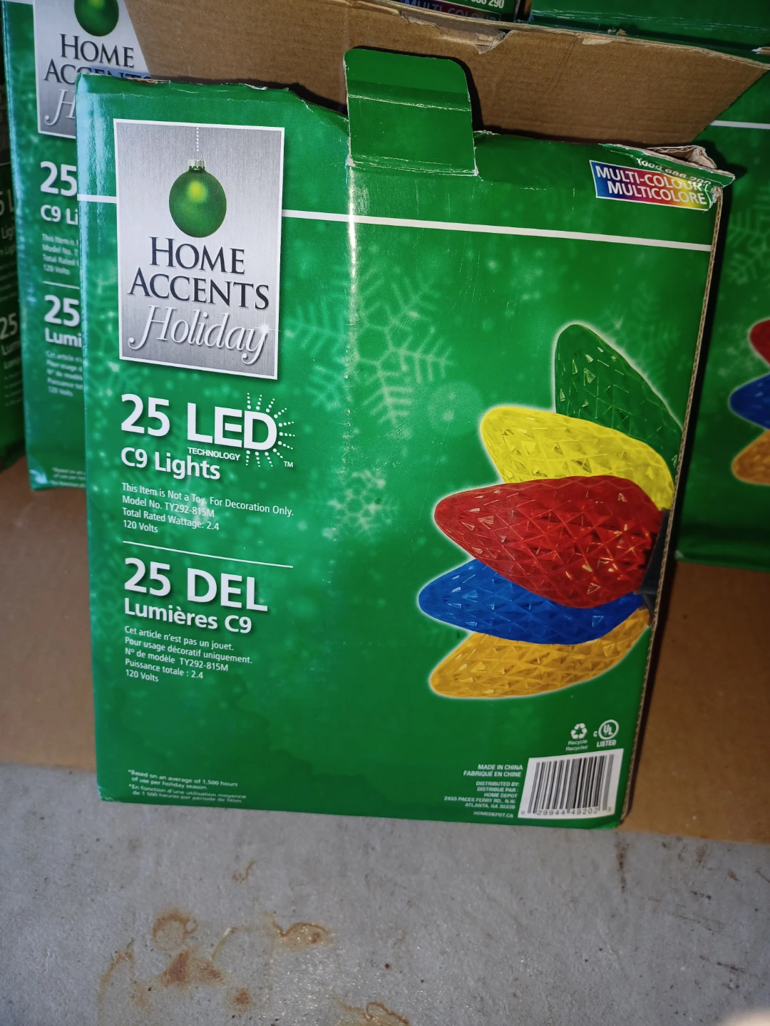 Home Accents Holiday 25 LED C9 Multi-Colour Lights