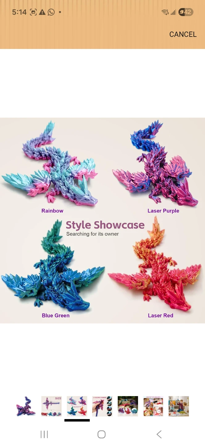 Flexible Articulated Dragons - Set of 4