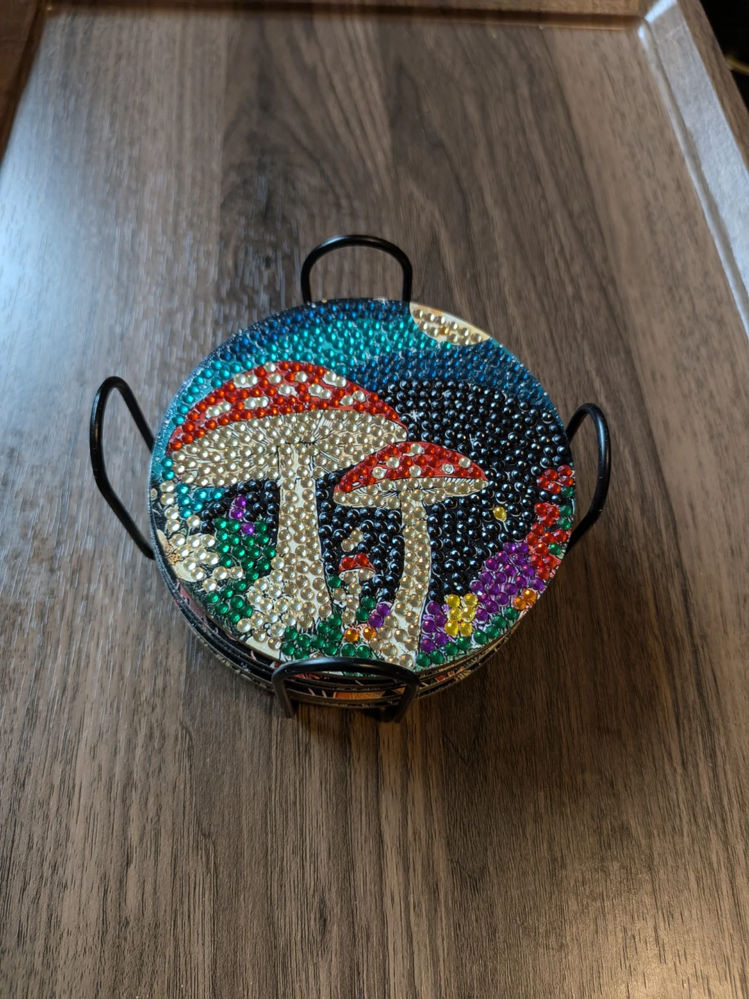 Set of 8 Mushroom Diamond Art Coasters