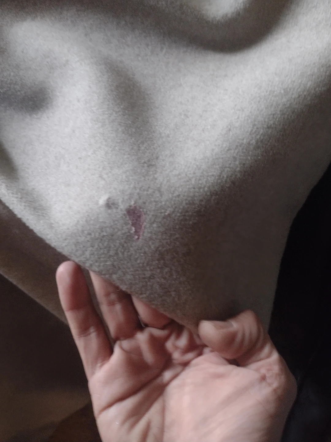 Beige double breasted hooded coat - photo 3