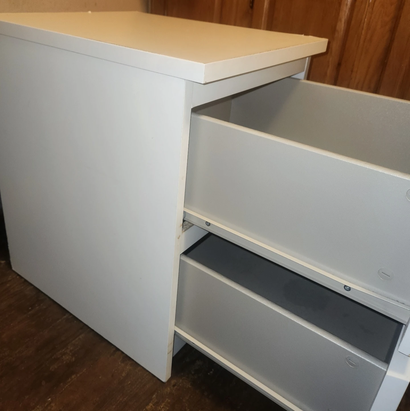 White Two-Drawer Bedside Table - photo 2