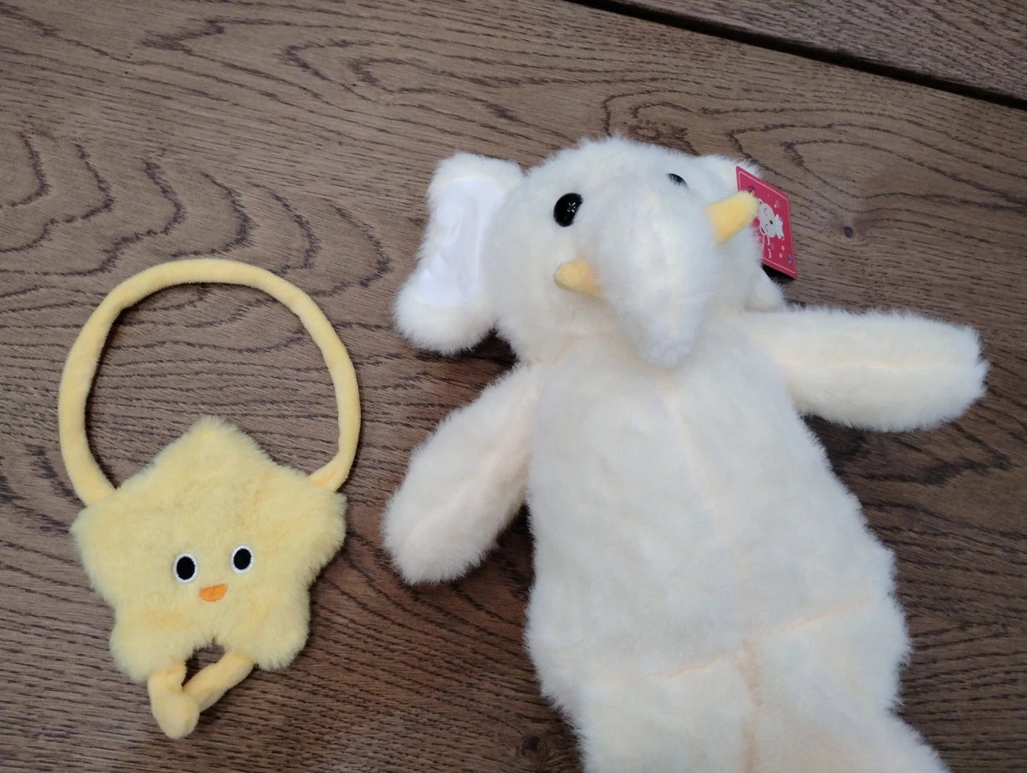 A plush 🧸 elephant with a small star ✨ accessorie