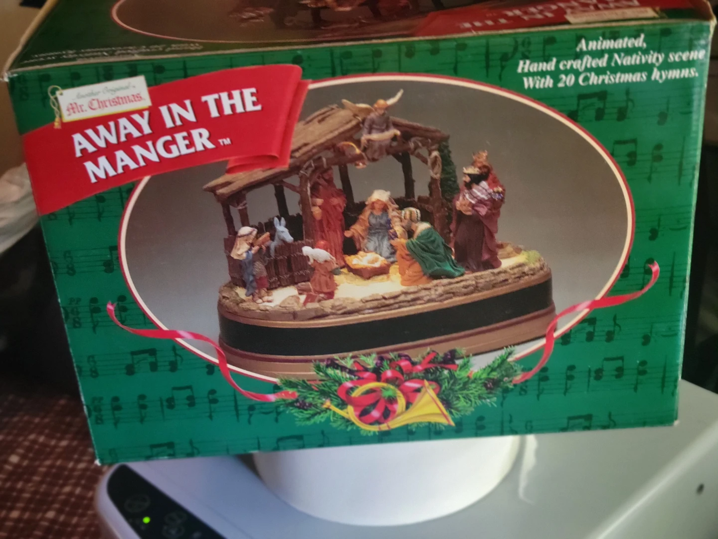 Mr. Christmas Away in the Manger Animated Nativity Scene