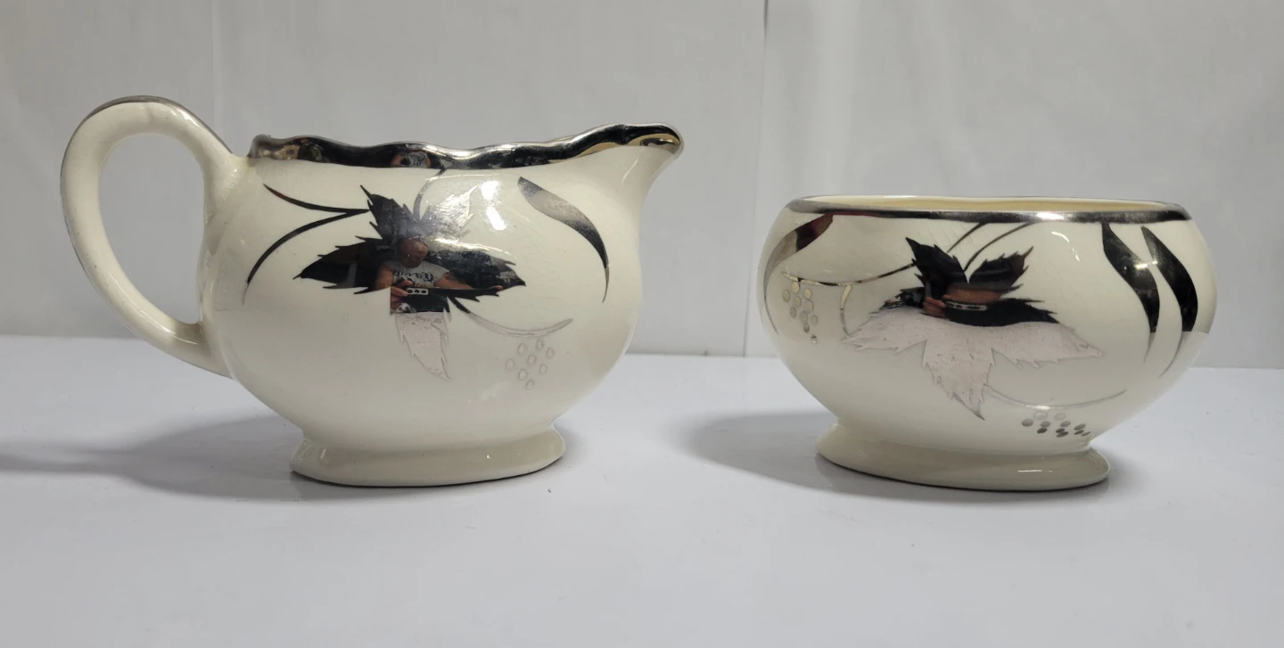 Vintage Ceramic Creamer and Sugar Bowl Set