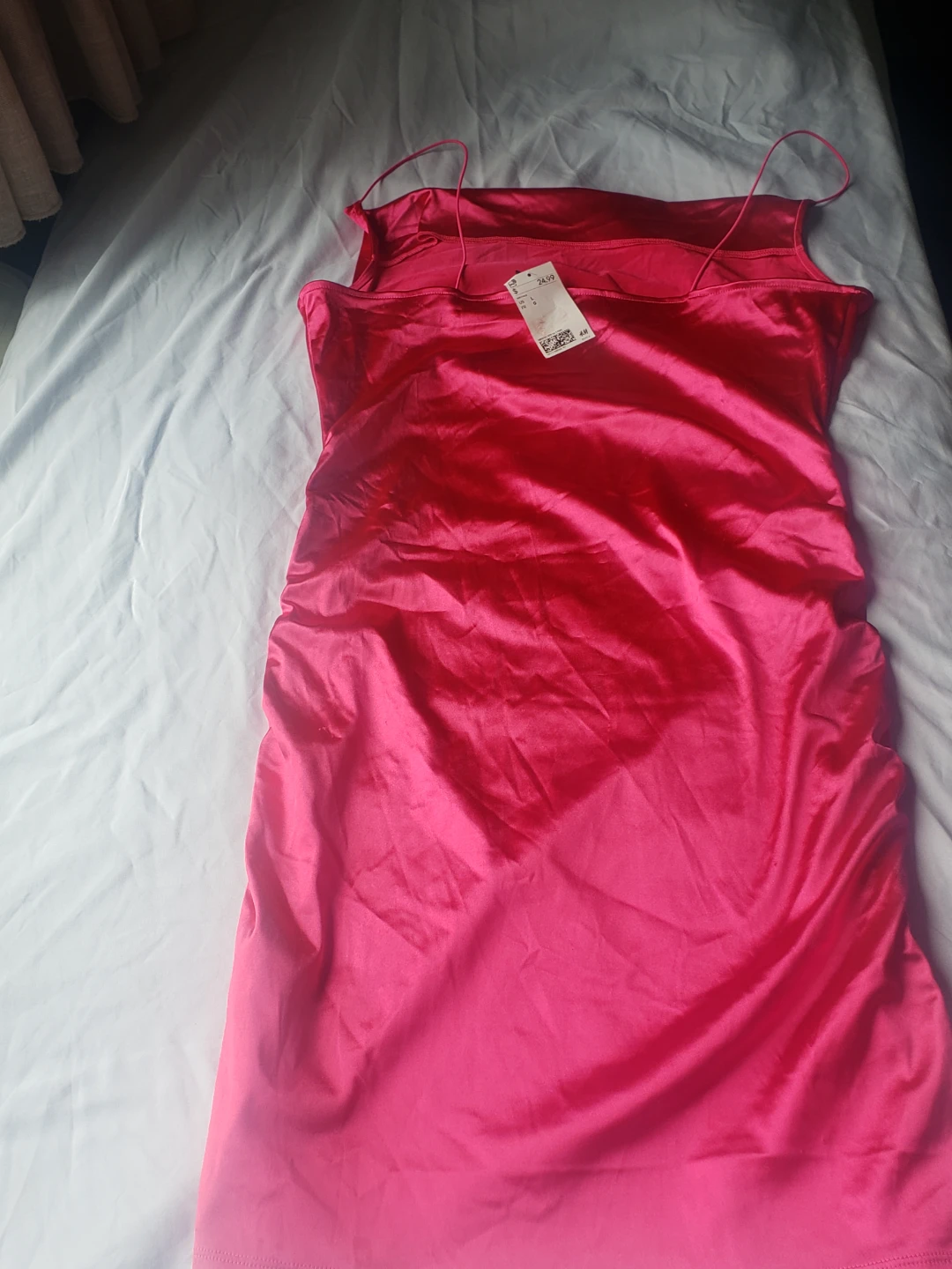 Pink Satin Spaghetti Strap H&M Cocktail Dress(L) - photo 2