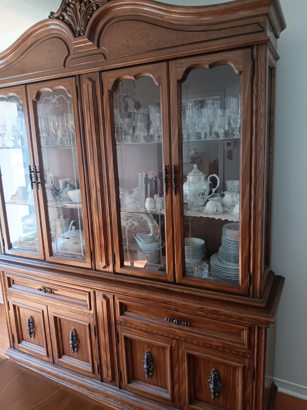 Wooden China Cabinet with Glass Doors - photo 2