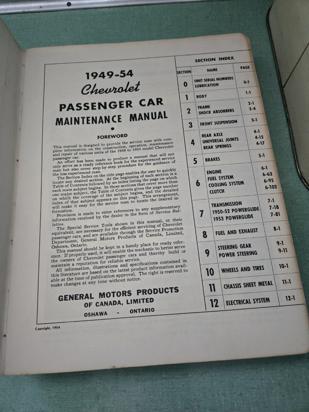 Chevrolet Passenger Cars 1949-54 Maintenance Manual - photo 2