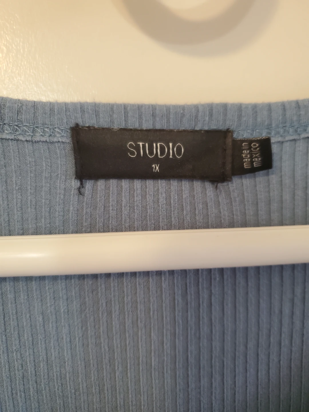 Studio 1X Blue Ribbed Short Sleeve Top 🏈 - photo 3
