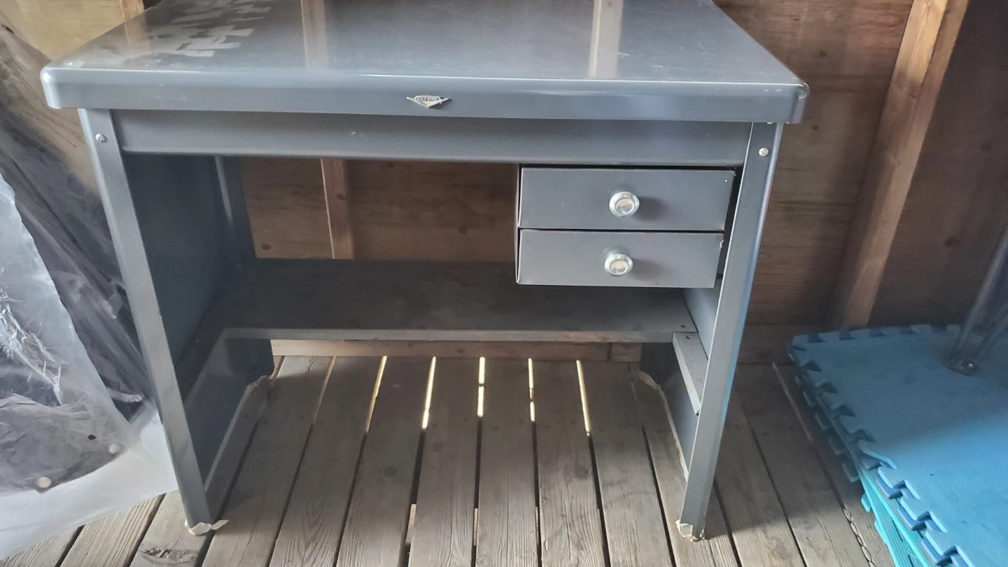Vintage Cole Steel metal sewing table