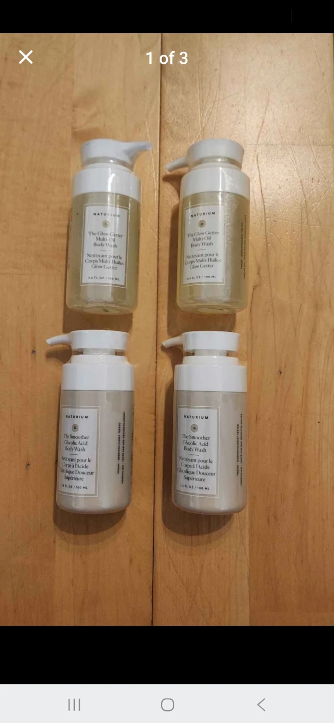 Naturium Glow Getter Oil, Smoother Exfoliating Body Wash Samples