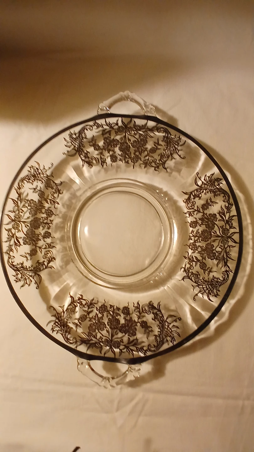 Vintage glass etched dish for $10.00 - photo 3