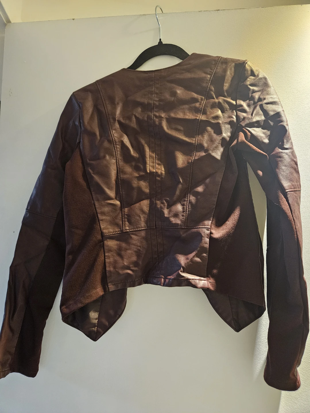 Dynamite faux leather jacket in plum - photo 2