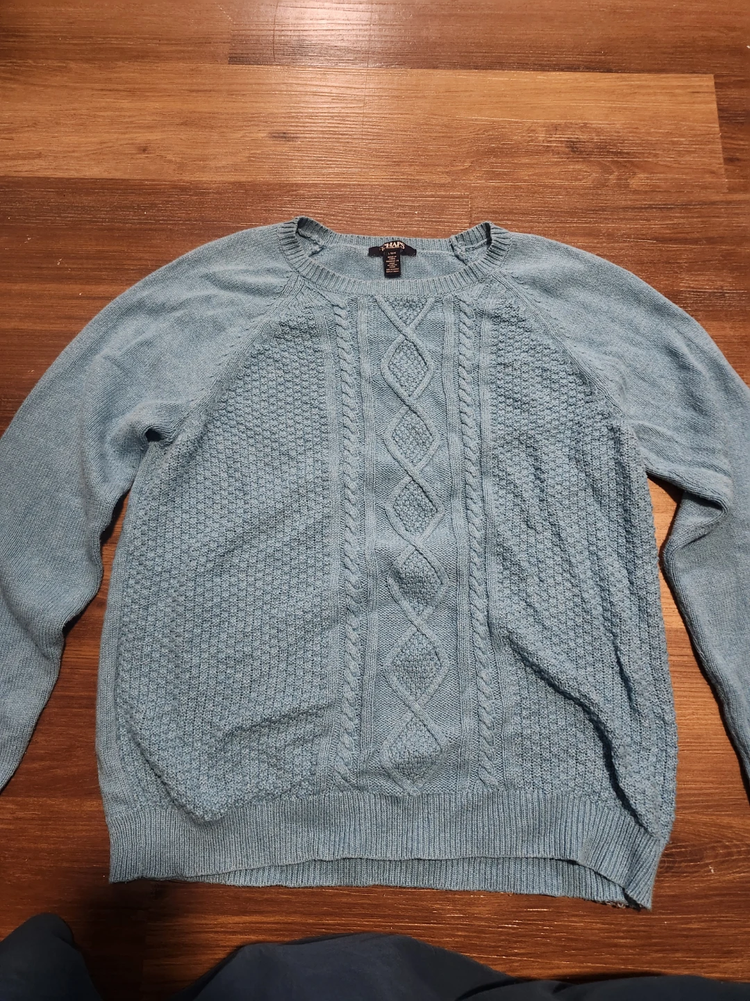 Chaps Light Blue Cable Knit Sweater