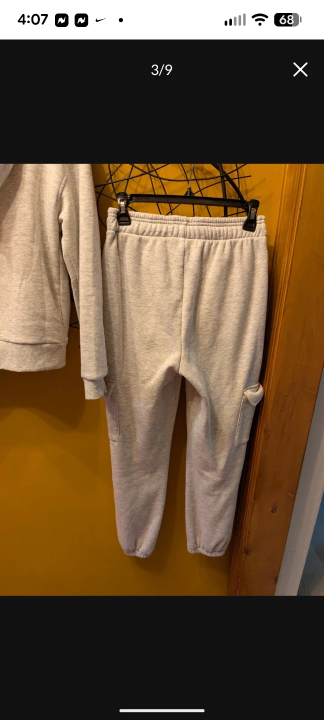 VOGO Heather Gray Zip-Up Hoodie and Cargo Jogger Sweatsuit - photo 3