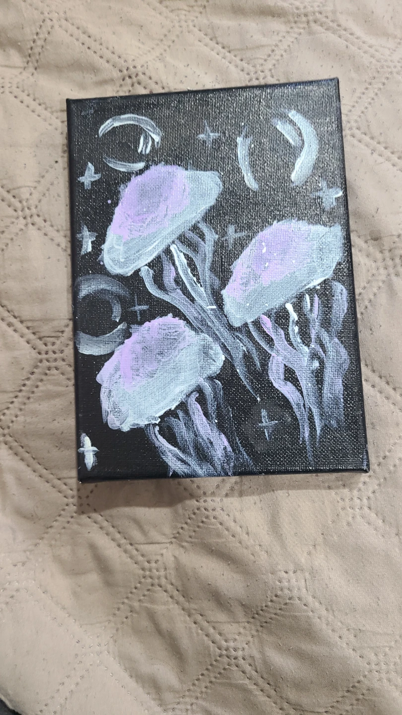 Hand-painted Jellyfish Canvas Art