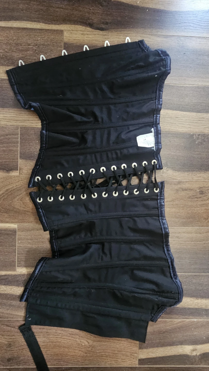 Blue Satin Corset with Black Trim - photo 3