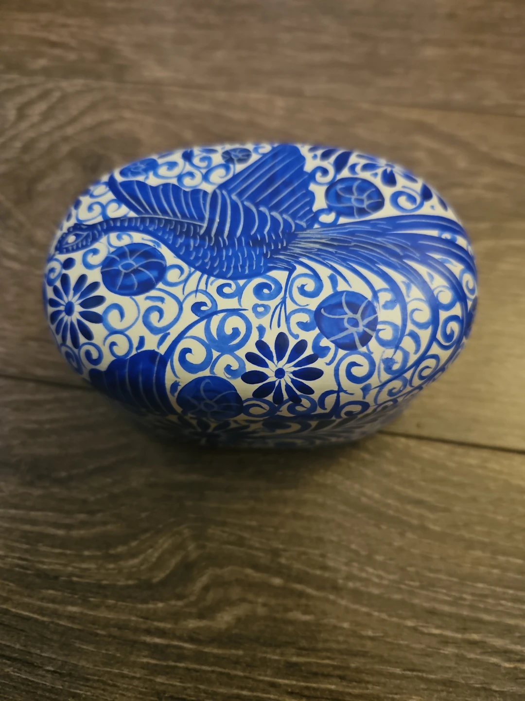 Blue and White Ceramic Trinket Box mexocan pottery Xantico