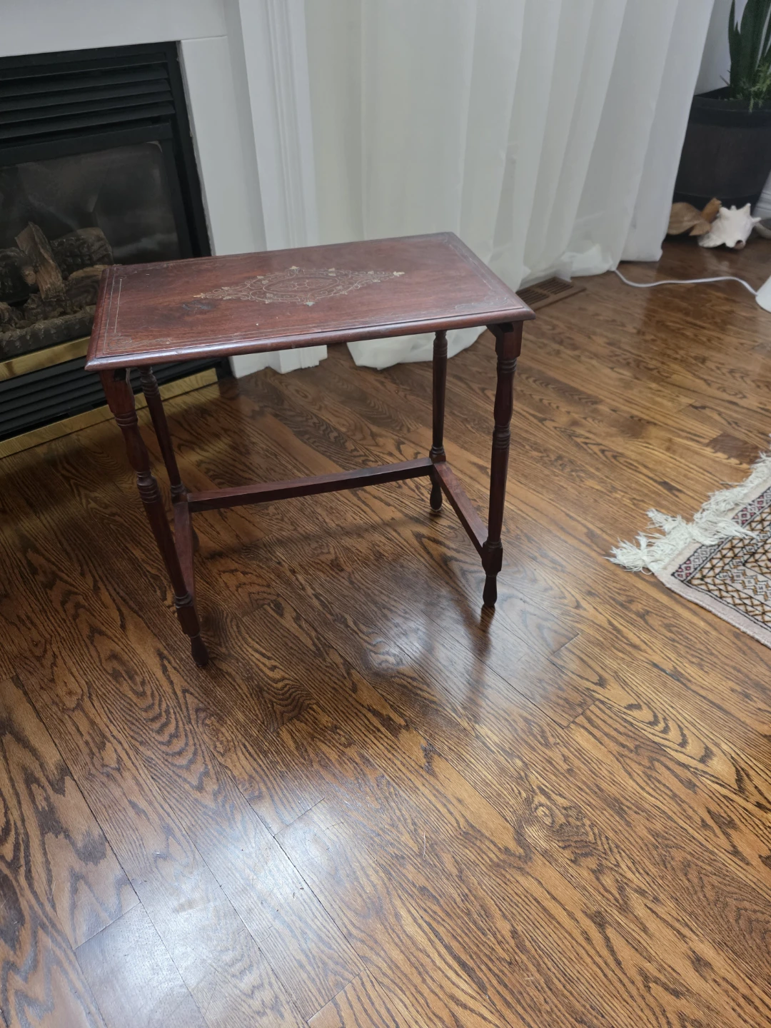Vintage Dark Wood Side Table - photo 4