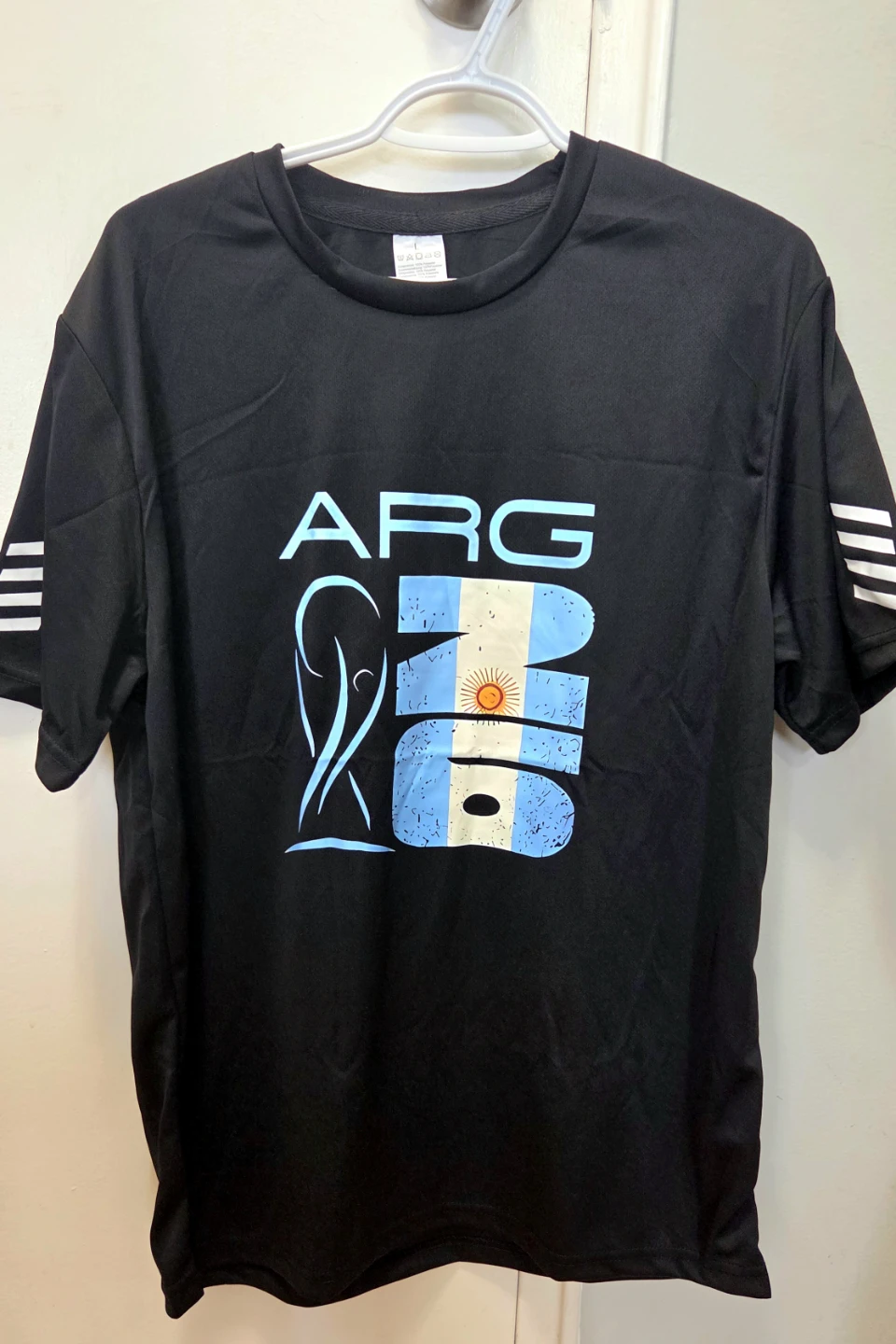 Argentina Soccer Jersey – Black Polyester Shirt – Size L *new