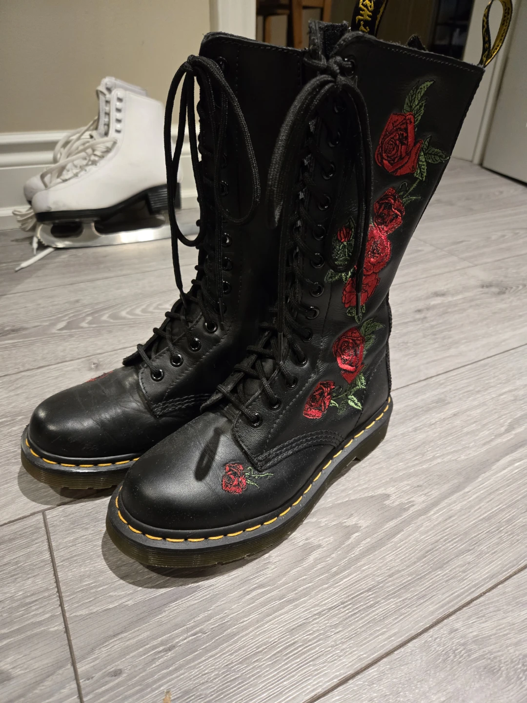 Dr. Martens Rose Embroidered Boots