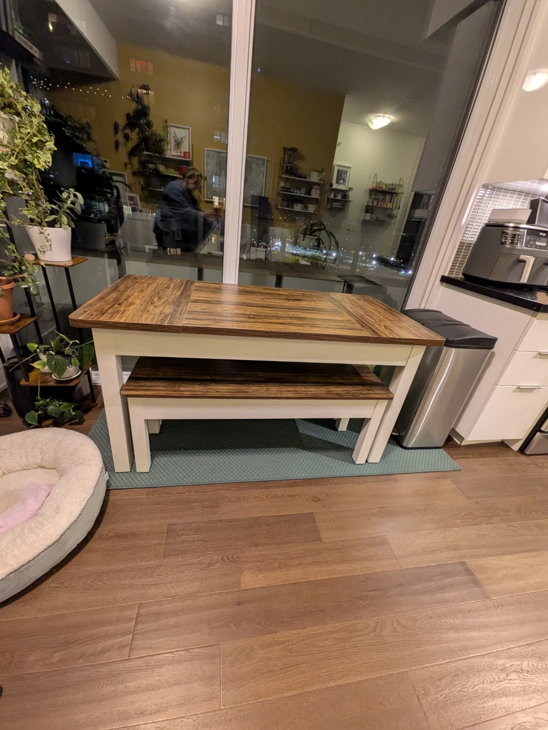 Space-Saving Dining Table with Benches