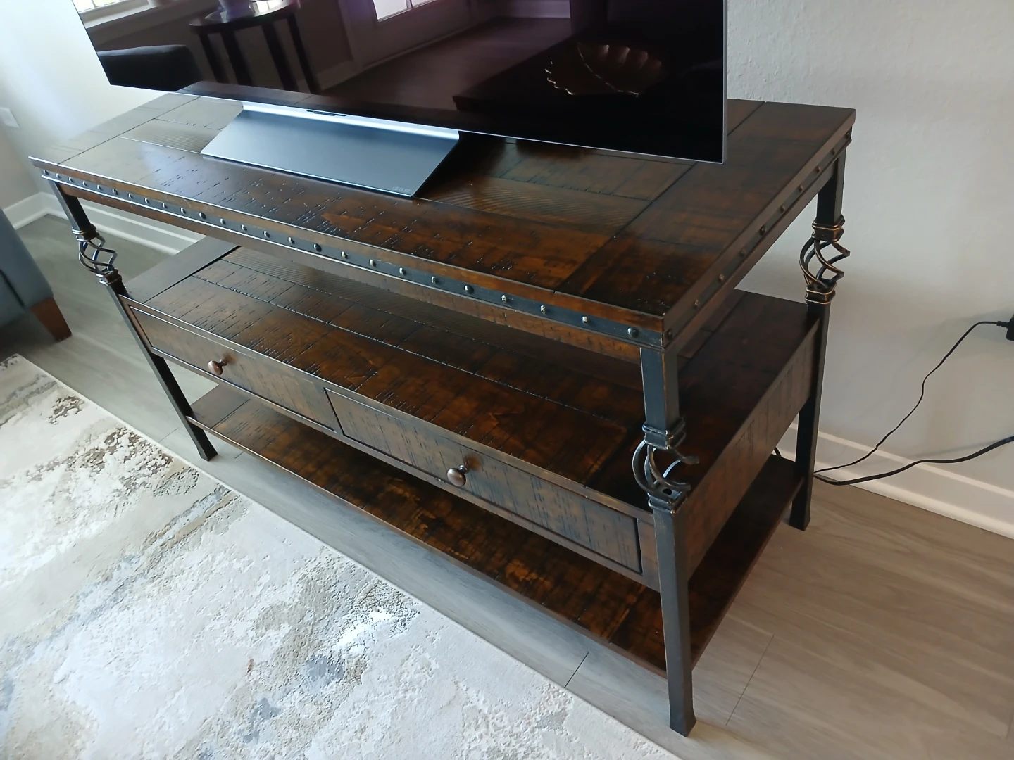 Rustic Industrial TV Stand - photo 2