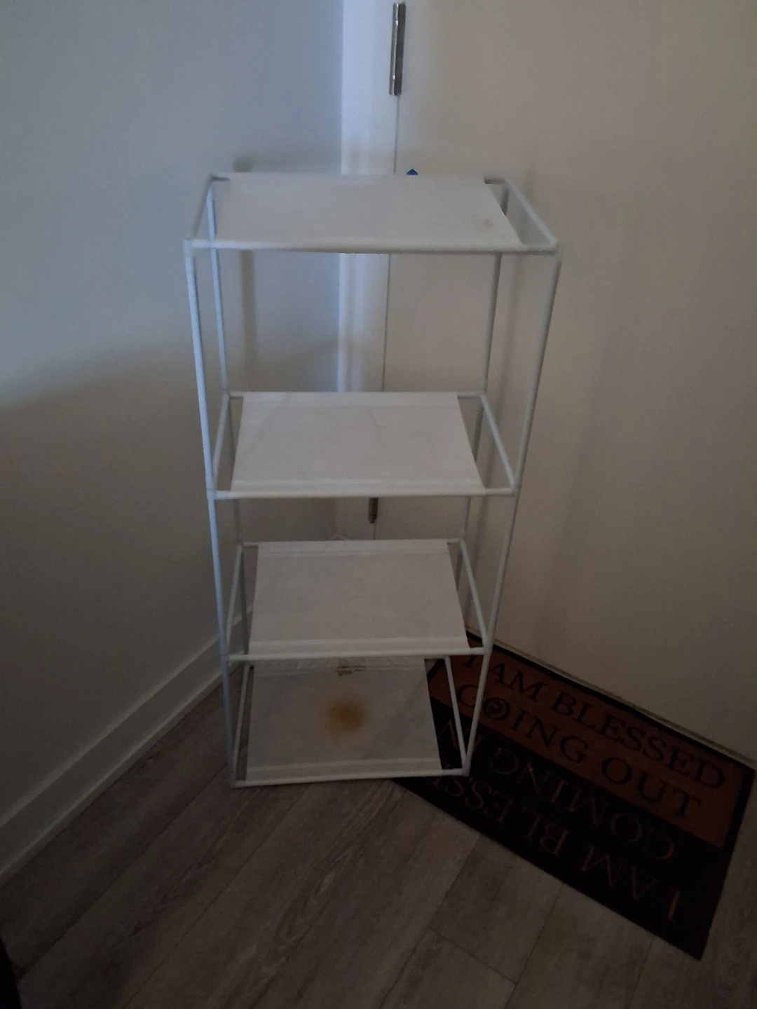 White 4-Tier Metal and Fabric Storage Shelf - photo 2
