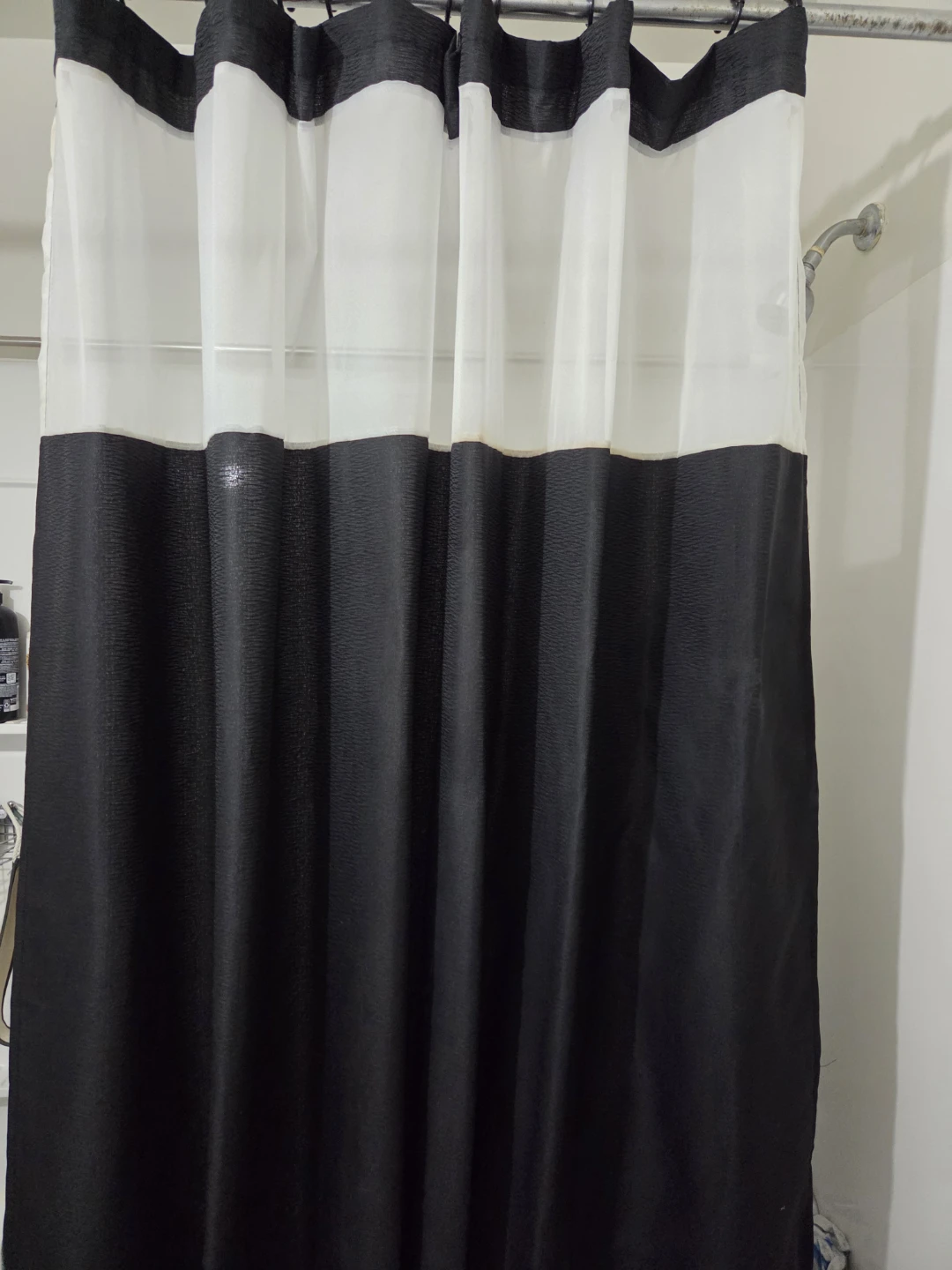 Black and white shower curtain