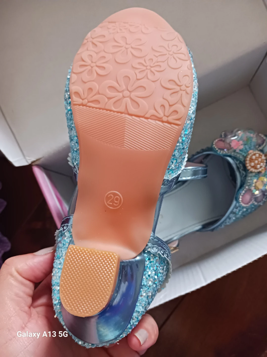 Shorlelar Blue Glitter Kids Sandals Size 29 - photo 2