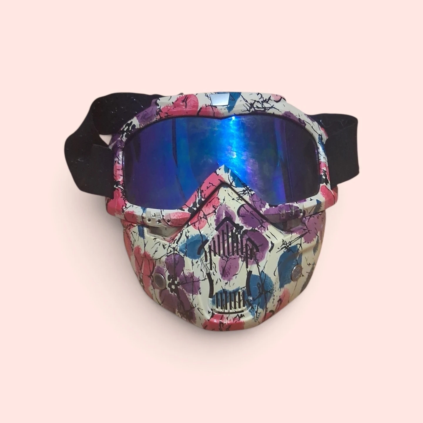 Floral Print Goggles with Detachable Face Mask