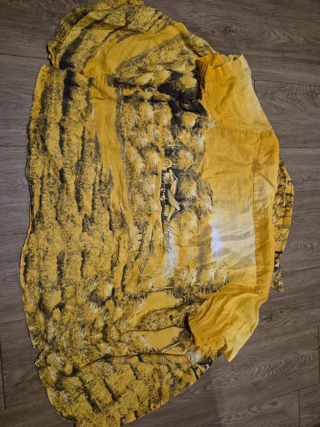 Size L Lucky Brand Island-Vibe Linen Shirt Yellow - photo 2