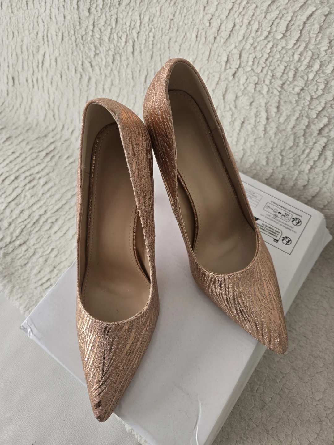 Rose Gold Stiletto Heels- Size 38