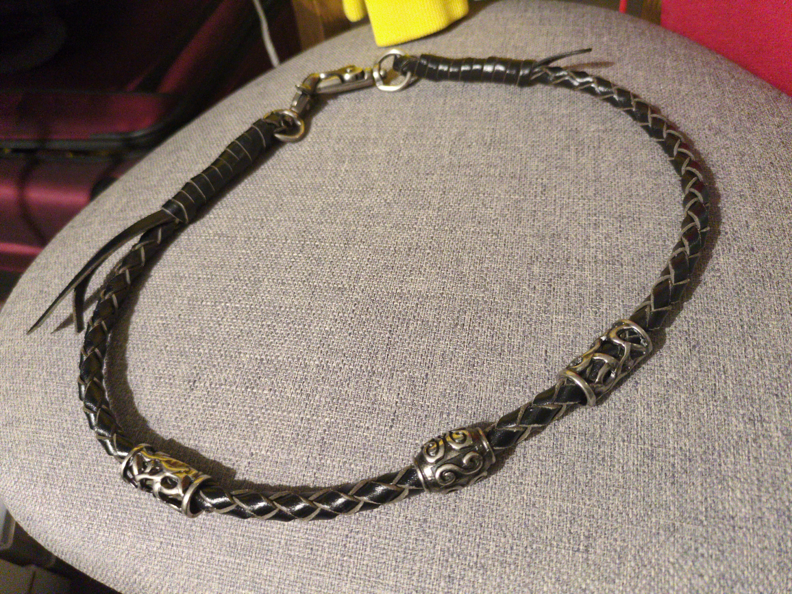Braided Leather Wallet Chain