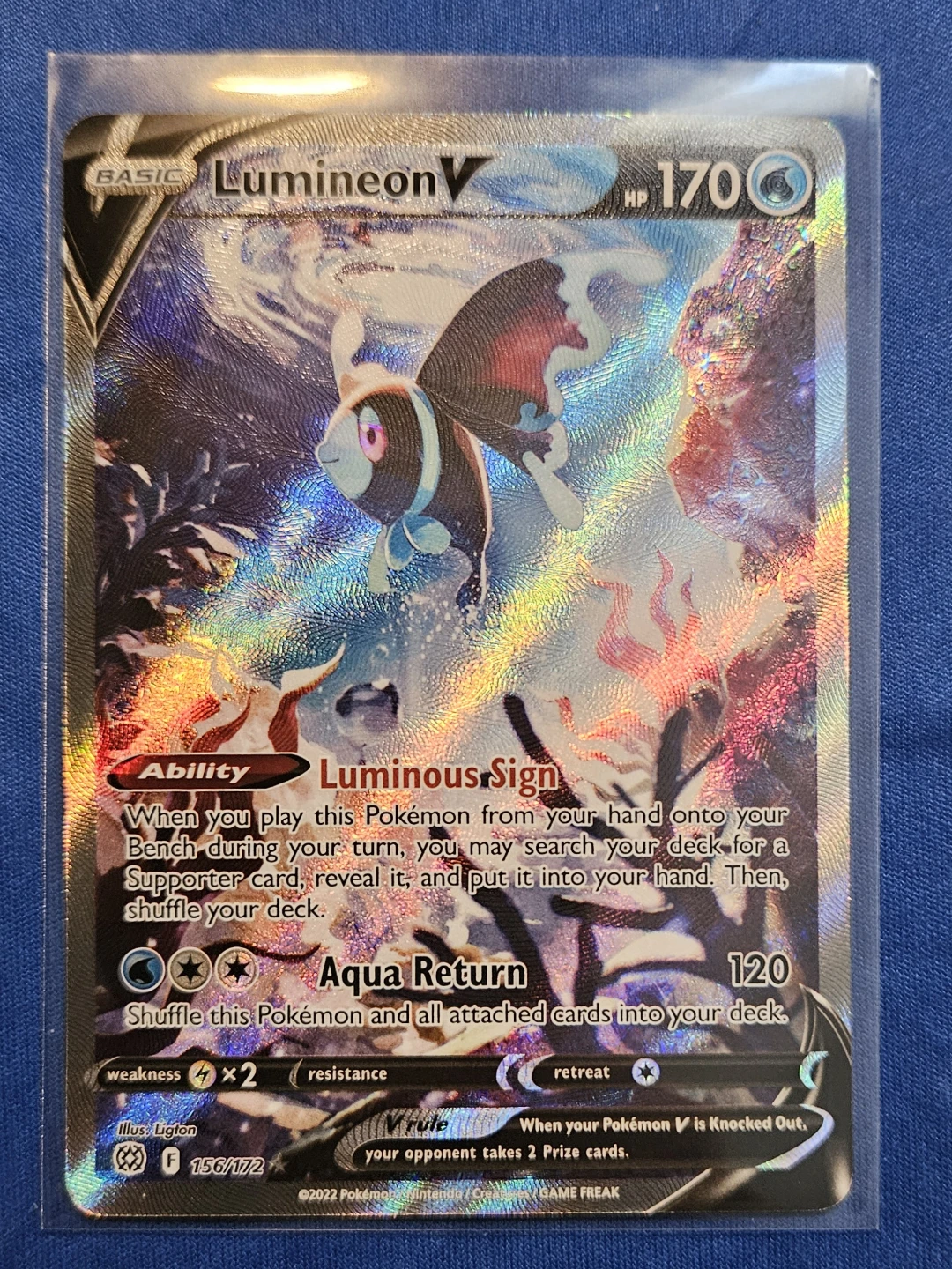 Pokémon Lumineon V 156/172 Brilliant Stars HOLO Rare