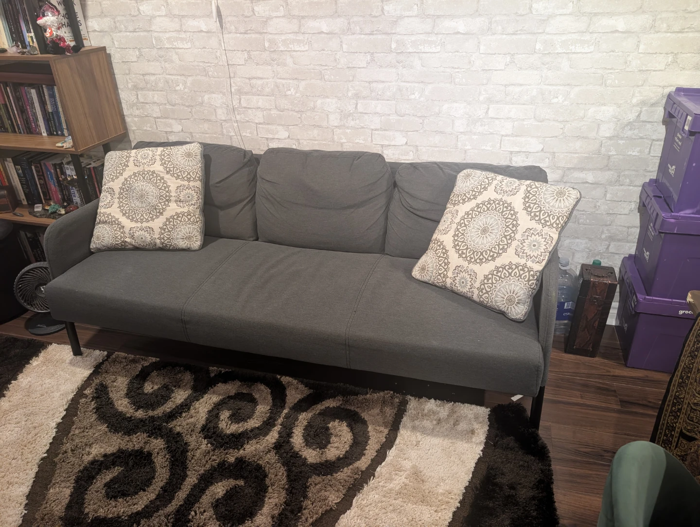 Grey Sofa with Pillows