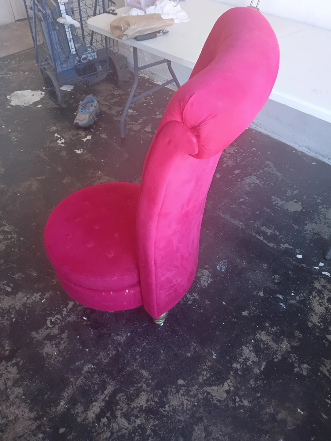 Red Velvet Storage Accent Chair - photo 2