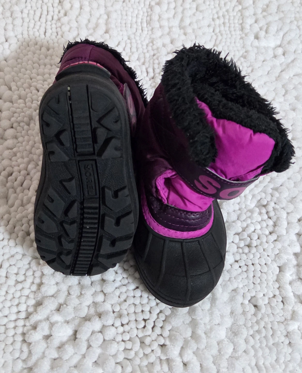 Sorel Pink & Black Winter Boots - Size Toddler 9