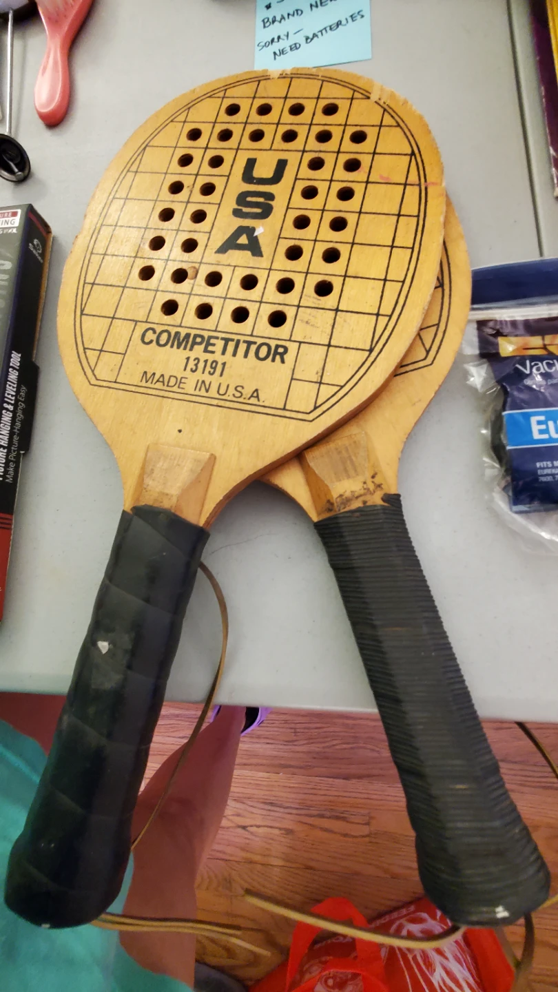 Pair of Vintage Competitor USA Wood Paddleball Paddles