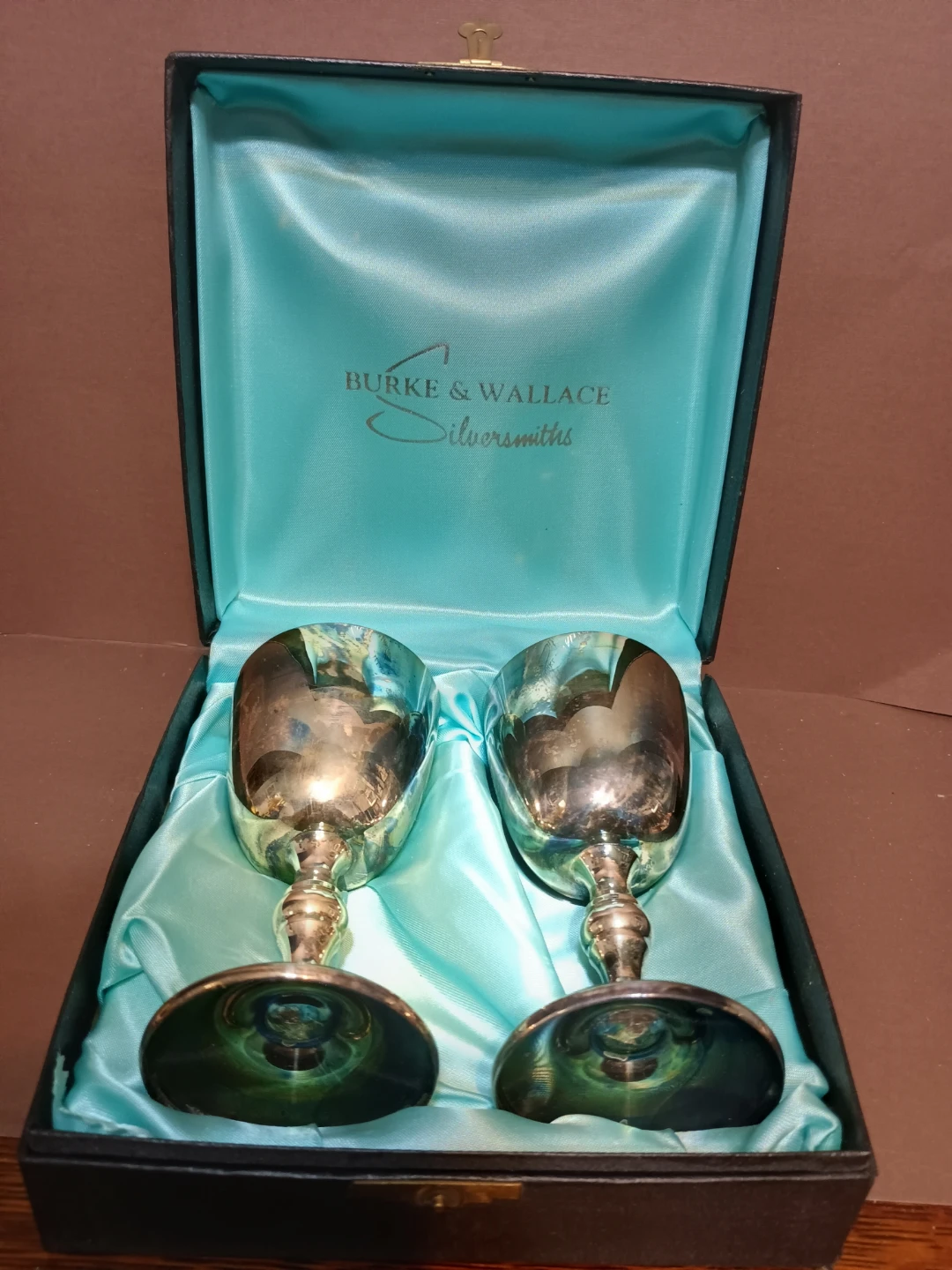 Burke & Wallace Silver Plated Goblets with Box - photo 2