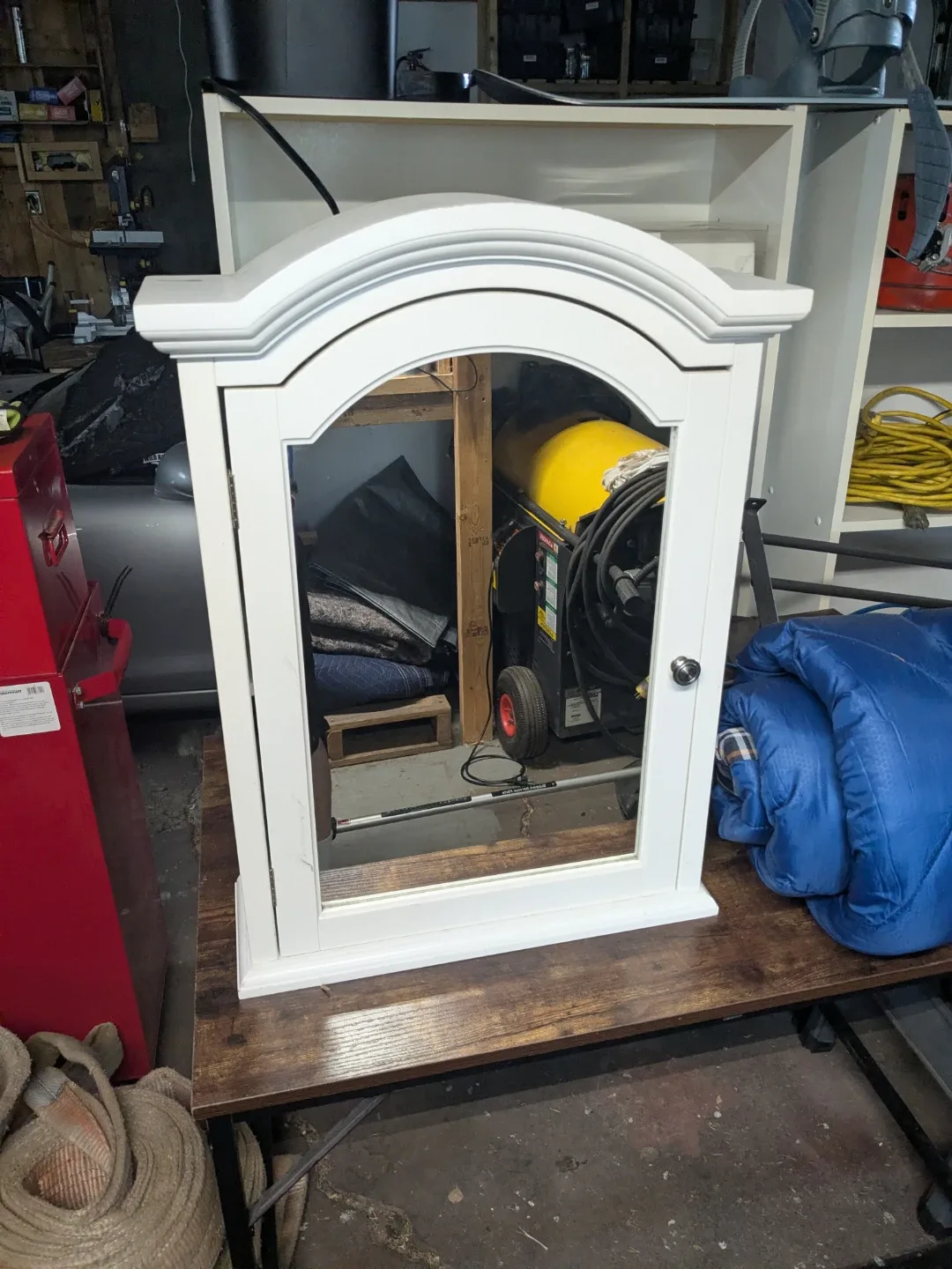🏈 White Bathroom Medicine Cabinet with Mirror