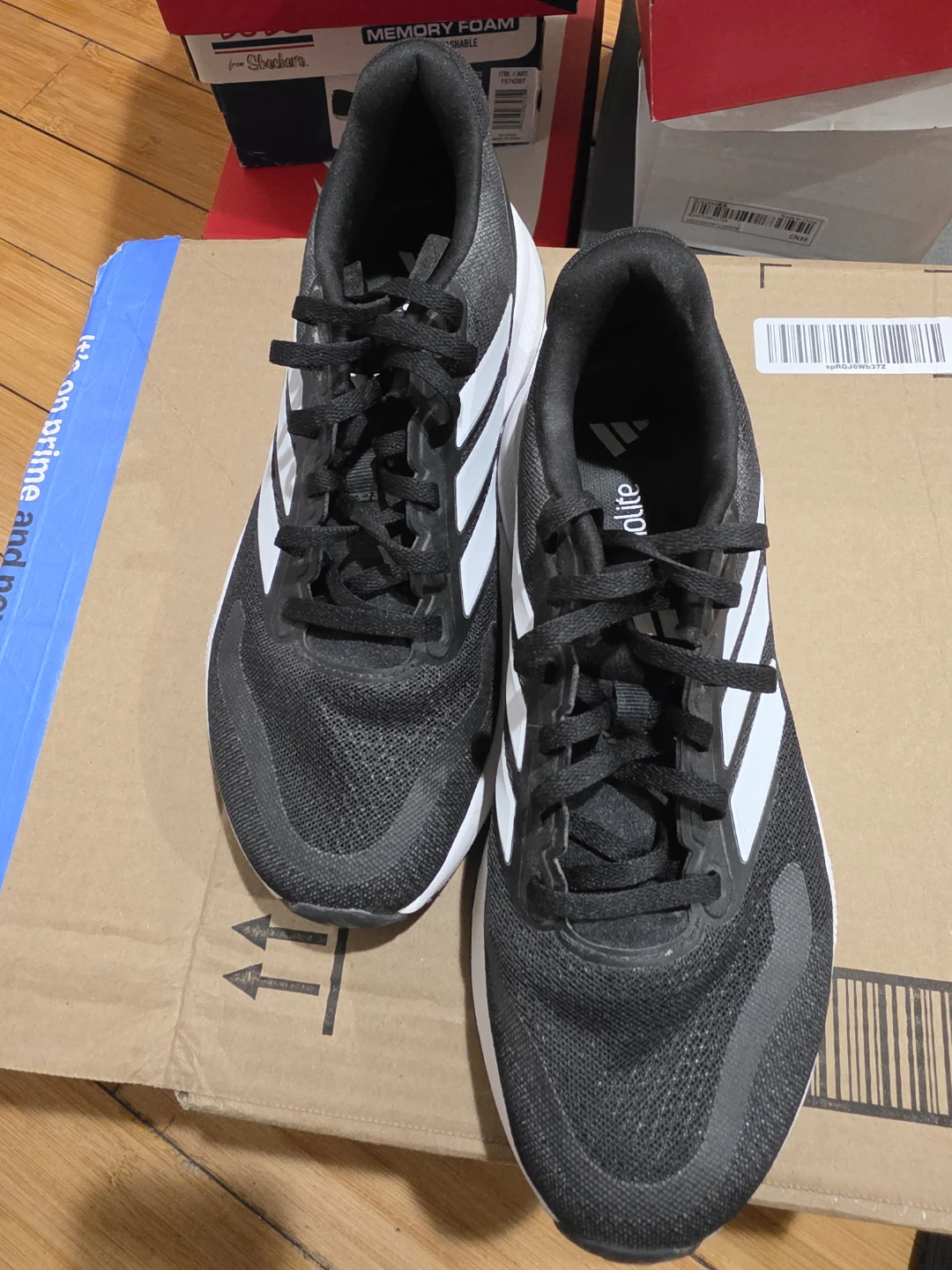 Adidas Running Shoes Black and White - photo 2