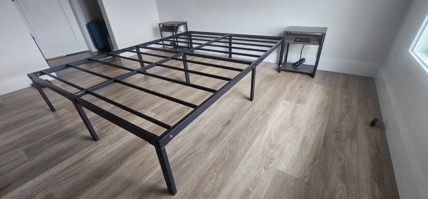 Metal Bed Frame with 12 inch Mattress and Matching Nightstand - photo 3
