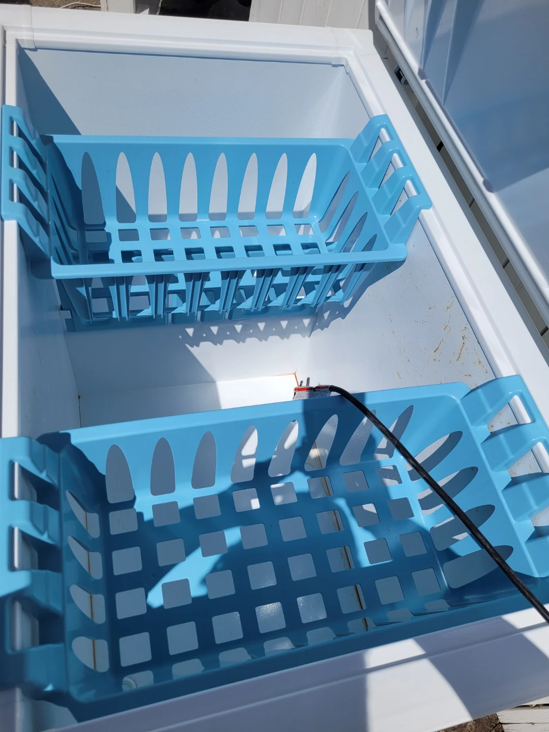 Beautiful Large White Chest Freezer with Blue Baskets - photo 4