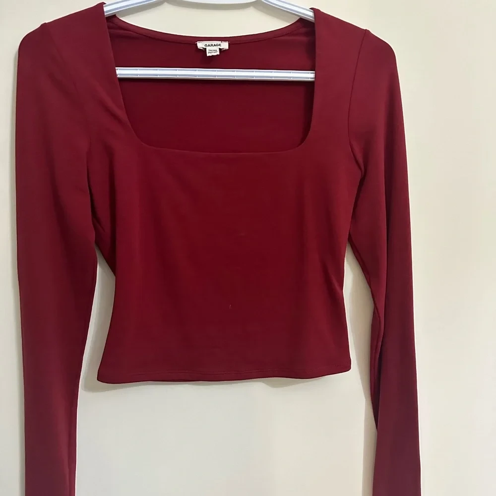 Burgundy Red GARAGE Long Sleeve Top - photo 4